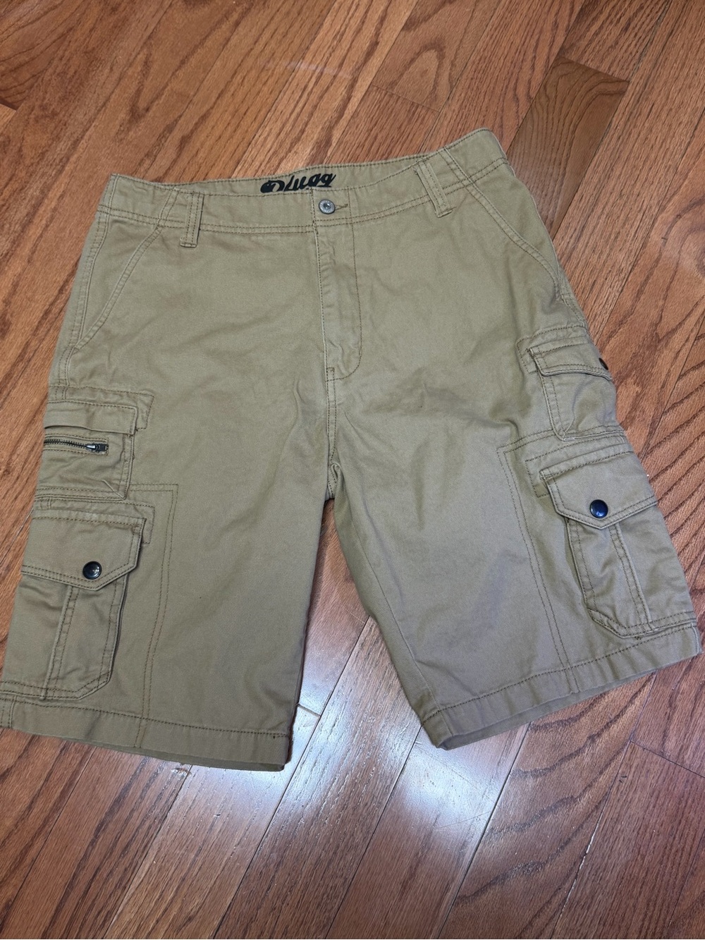 Plugg Men’s Khaki Cargo Shorts Size 32 Utility Hiking Skater Casual Outdoor